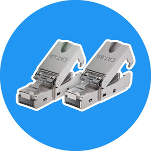deleyCON 2x CAT 6a Werkzeugloser RJ45