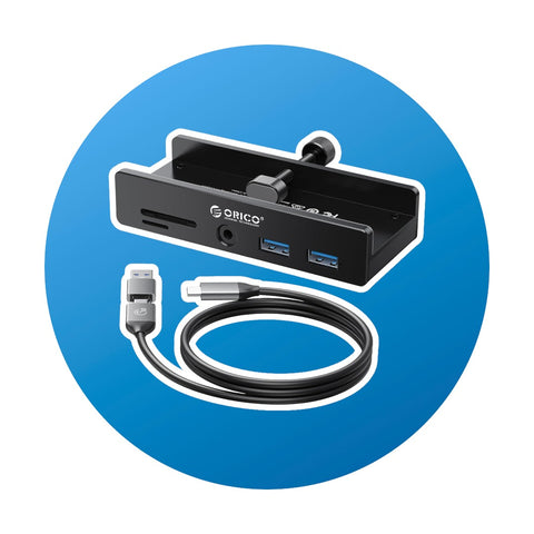 Orico 5 in 1 Snap on Hub Schwarz